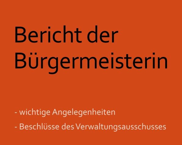 Plakat Bericht der Bürgermeisterin