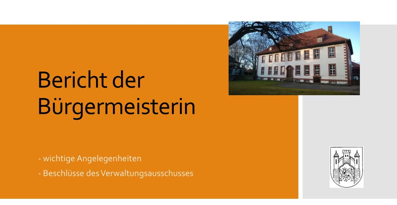 Plakat Bericht der Bürgermeisterin