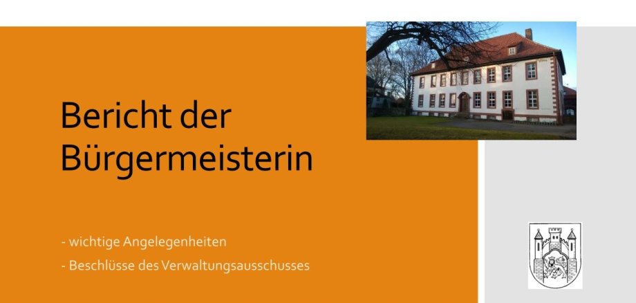 Plakat Bericht der Bürgermeisterin