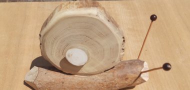 hier Sehen Sie ein Foto der fertigen Holzschnecke