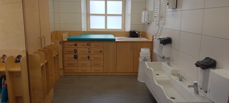 Badezimmer der Krippengruppe Badezimmer der Krippe