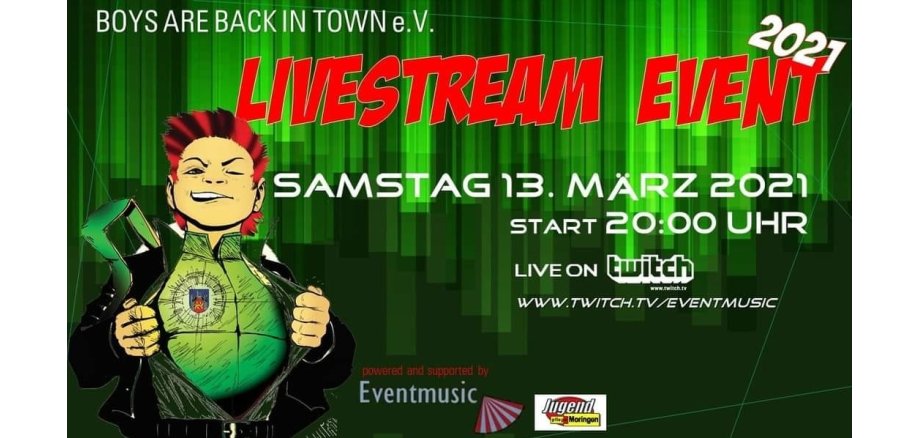 Hier ist das Plakat für das Livestream Event abgebildet