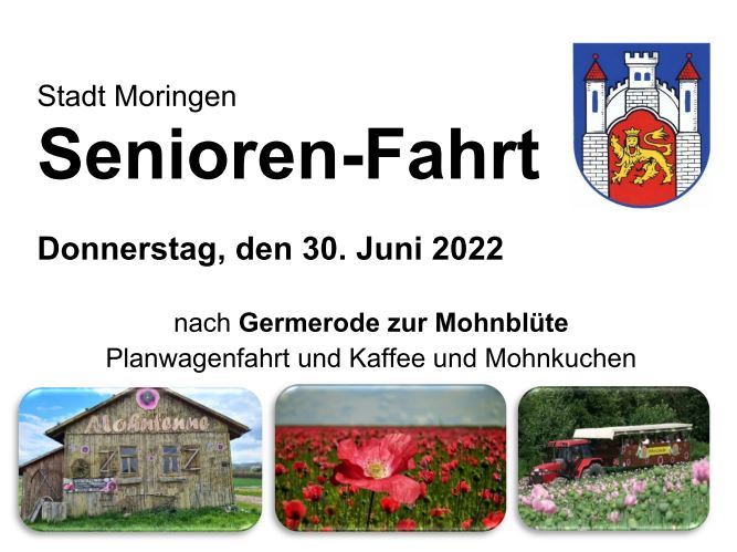 Werbeplakat für die Seniorenfahrt 2022