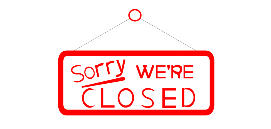 Ein Schild wo drauf steht Sorry We´re closed