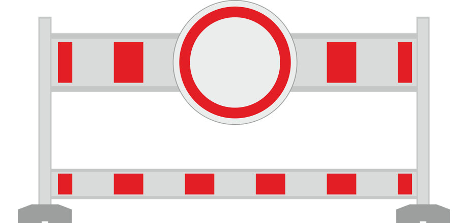 Darstellung einer Straßensperrung