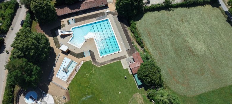 Das Bild zeigt die Baustelle aus der Vogelperspektive