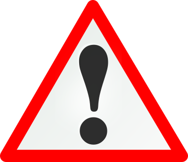 hier sehen Sie ein Achtung-Schild